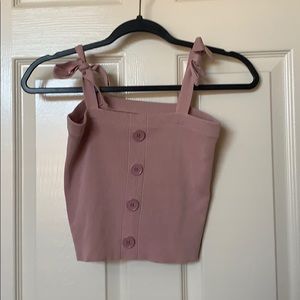 Korean fashion bow tie strapped crop top